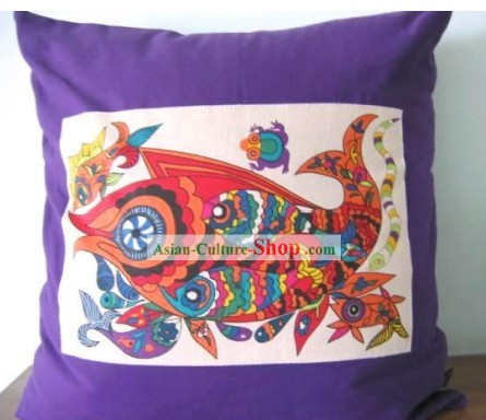 Coussin classique chinoise Fok-Lucky poisson