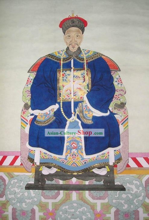 Antiga Pintura Chinesa-China Imperador