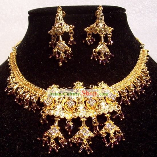 Индийская мода ювелирные изделия Костюм-Golden красоты