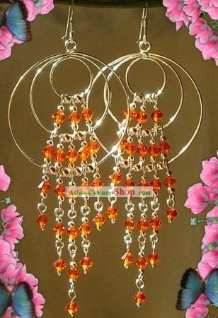 インディアンボヘミアファッションイヤリング、オレンジゲス