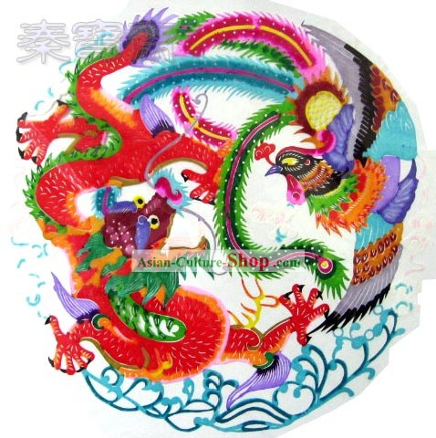 Chinesische Paper Cuts-Dragon Flies, Phoenix Dances