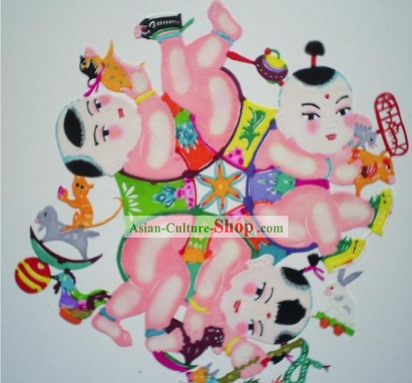 Chinesische Paper Cuts Classics-Sechs Kinder