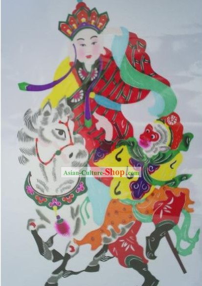 Chinesische Paper Cuts Classics-Tang Seng Pilgerfahrt in den Westen für die buddhistische Sutra