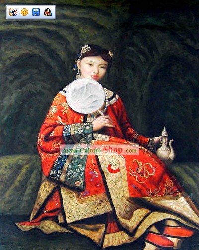 Pintura a óleo Chinês - Dinastia Qing Princesa