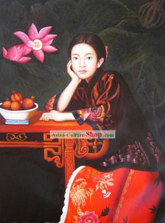 Peinture à l'huile chinoise - Ancient Maiden