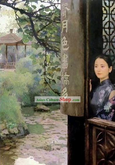 Peinture à l'huile chinoise antique-Housewife