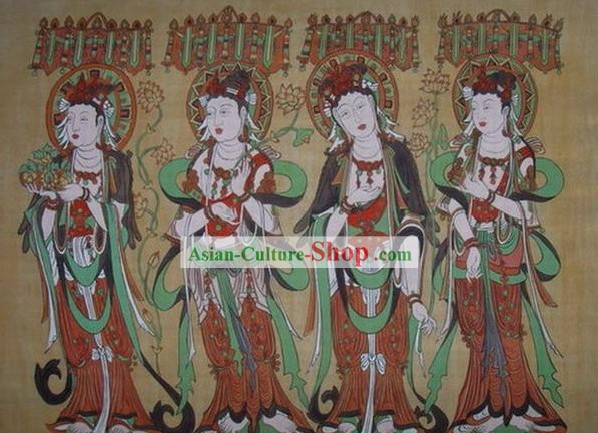 Китайский Дуньхуан Fresto Живопись-Будда Путешествия