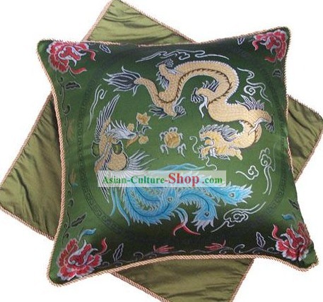 Chinese Classic Silk Cushion-Drache und Phönix