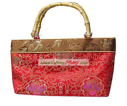 Chinese Handbag Handle Sorte Red Bamboo
