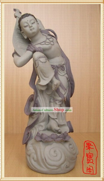 Китай Дуньхуан Ремесленная Статуя-Играя на лютне Назад
