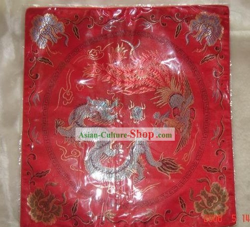 Dragon Phoenix Cojín de boda tradicional china