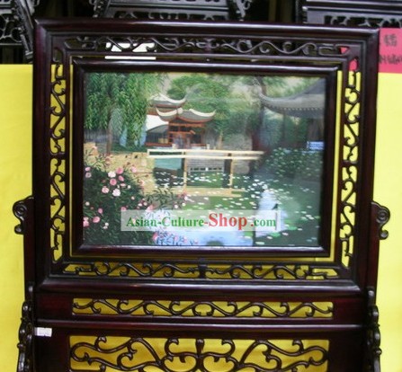 Chinoise recto-verso Jardin Paysage Broderie Artisanat-Suzhou