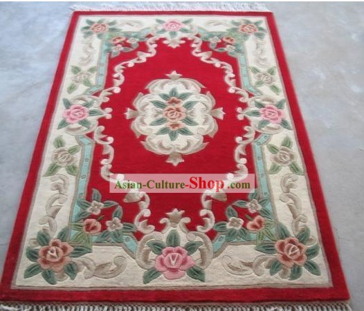 Art Decoration Chinese 100% mano tappeto di lana ricamata (152 * 198cm)