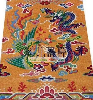 Mão Arte Decoração chinês feito de lã Dragão e Phoenix Rug 1 (180 ¡Á93cm)