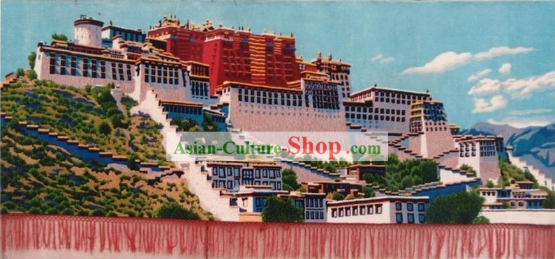 Decorazione mano arte cinese made grande arazzo/Carpet-il Potala Palace (137cm * 279 centimetri)