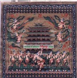 Mano de Arte Decoración chino hizo grueso de seda Arras/Tapestry (150 * 94 cm)