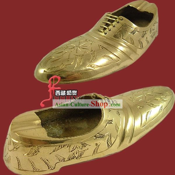 Tibetanos Shoes Latão Cinzeiro