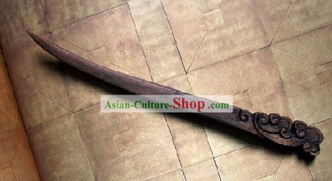 Hand Carved Chinese Traditional Walnut Hair Pin (Haarnadel) - Cloud
