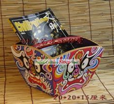 Mão chinesa Painted Gabinete Mask/Box 1