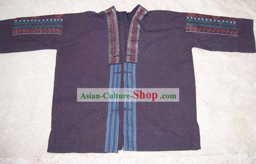 Tribu chinoise Miao Superbe broderie main à collectionner-robe pour homme