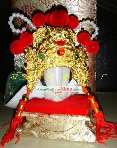 Chinoise casque antique empereur marionnettes pour la performance
