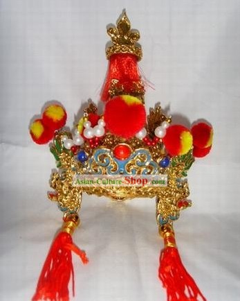 Chapeau chinois de marionnettes anciennes pour la performance