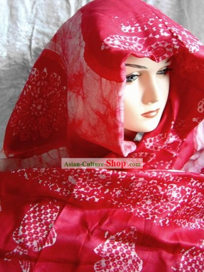 Indian Stunning Red Cotton Schal