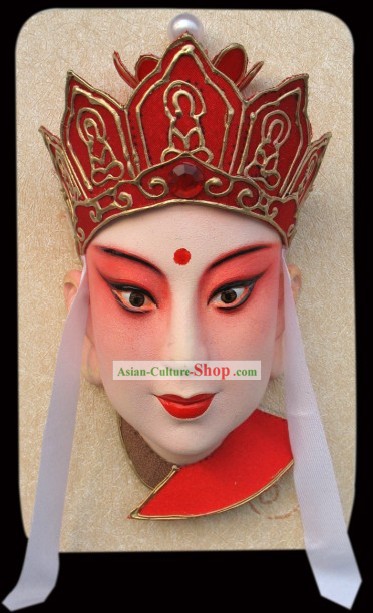 Handcrafted Peking Opera Decoração Máscara de suspensão - Monk Tang Seng da Journey Ocidental