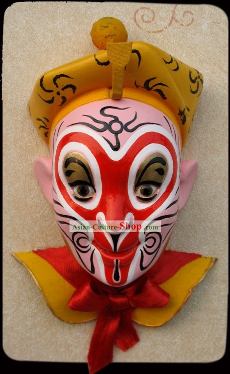 Handcrafted Peking Opera Máscara Decoração Hanging - Sun macaco de Journey Ocidental