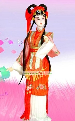 Handmade Peking Silk Figurine Doll - Hong Niang von The Romance of the West Chamber