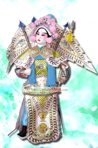 De seda hecho a mano figura muñeca de Pekín - Zhao Yun en los Tres Reinos