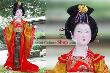 手作り北京シルクの置物人形 - 唐の脂肪美容女帝