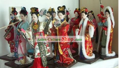 Handmade Silk Pequim Dolls Figurine - 12 Beauties em Sonho da Câmara Vermelha