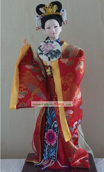 手作り北京シルクの置物人形 - 赤チャンバーの夢の嘉元春