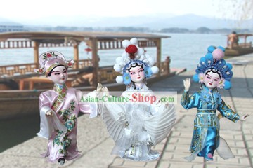 Handmade poupée figurine soie de Pékin - Madame White Snake (Ensemble 3 pièces)