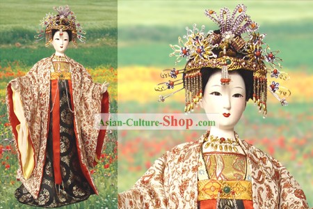 Grande poupée à la main de Pékin figurine soie - Tang Dynasty Empress