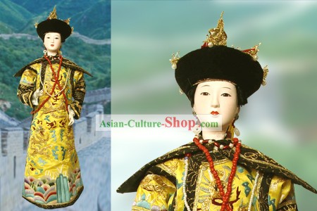 Grande poupée à la main de Pékin figurine soie - Dynastie Qing Empress