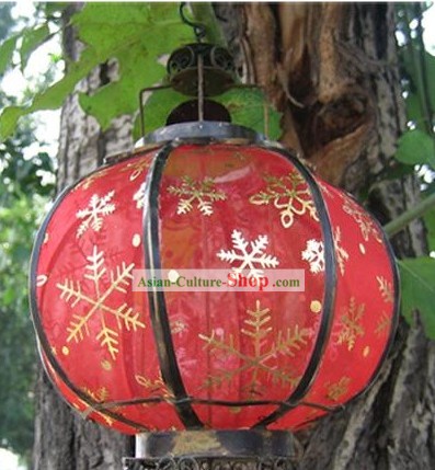 Stile cinese antico Seta Ferro Lanterna - fiocco di neve