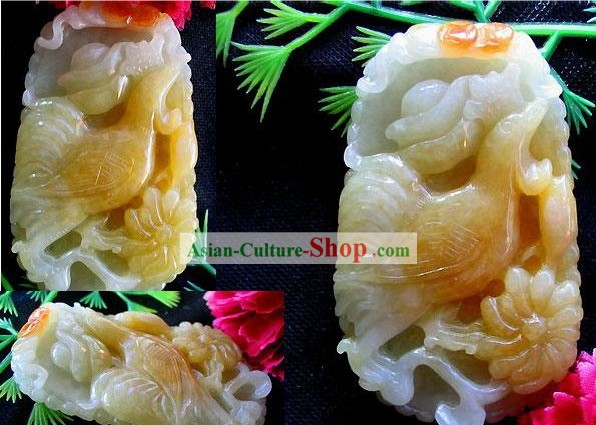 Chinese Chicken und blühenden Pfingstrosen Top Jade Charm