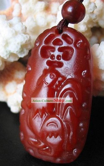 Chinesische klassische Henne Top Red Jade Charm
