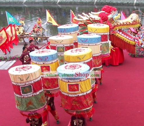Chinese Lion extra tradicional Grande e Dragon Dance Troupe Bandeira