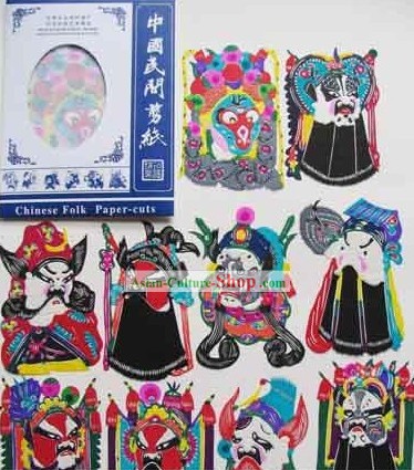 Colección de la ópera china máscara de Papercut (10 piezas Set)