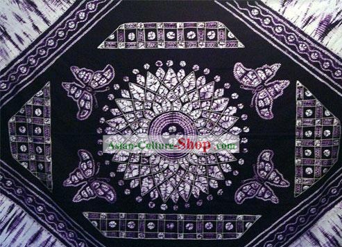 Clásica china Gran Batik Mantel-Amor de la mariposa de flores