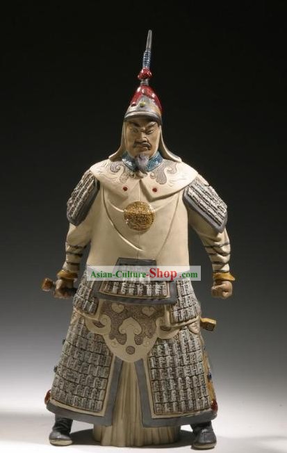 Cinese classico Shiwan Ceramica Statua Arts Collection - Qian lungo Imperatore