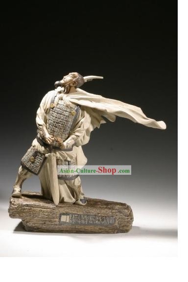 Chinês clássico Shiwan Cerâmica Estátua Colecção de Artes - Cao Cao 1
