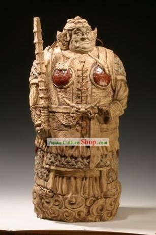 Cinese classico Shiwan Ceramica Collezione Statua Arti - Porta Dio