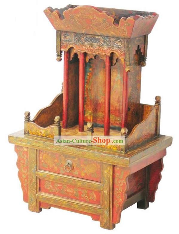 Hand Made et peint de grandes Tibet Alter Cabinet