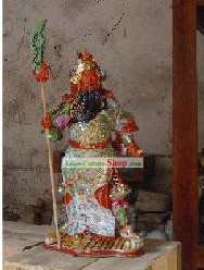 Alta cinese Jingde Colorful Ceramica Gwan Gong Statua