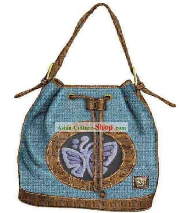 Hand Made und bestickt chinesischen Miao Minority Handtasche für Damen - Butterfly