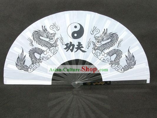 Chinoise professionnel en acier inoxydable de Taiji et le Kung Fu dragon Fan